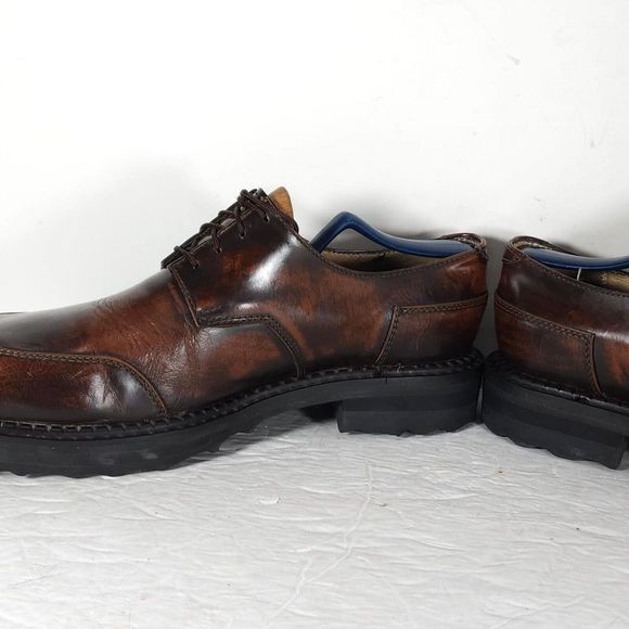 John Fluevog Men's VTG 240 Wagons US9,5/10 Brown Leather Square Toe Oxfords - Picture 6 of 14